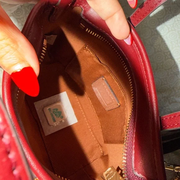 Coach Cherry Print Satchel in Brown and Pink Mini - Picture 4 of 4